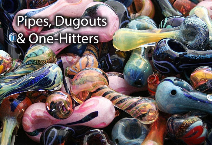 View our selection of pipes, dugouts and one-hitters