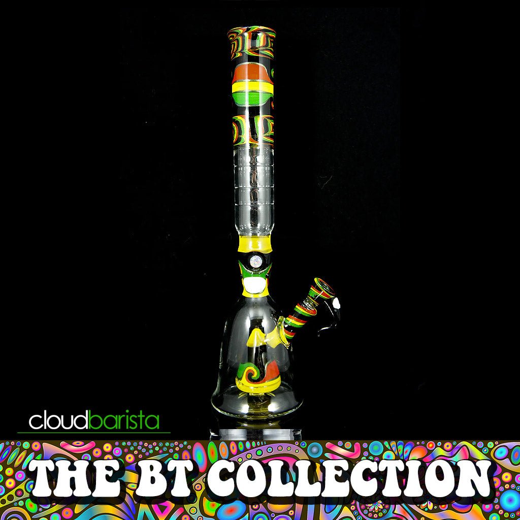 Rasta Cone Perc Beaker Bong - Cloud Barista
